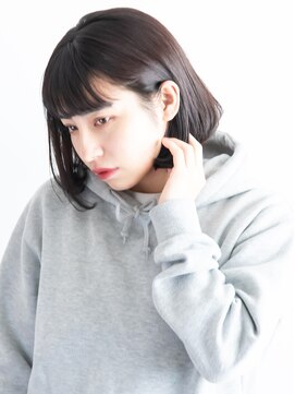 ヘアーサロン ラフリジー(Loufreasy) 耳かけ前下がりボブ ×【イルミナカラー】でネイビーカラー♪