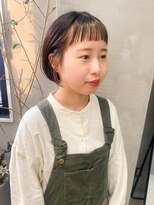 テトヘアー(teto hair)&nbsp;ミニボブボブインナーカラーパッツンオン眉ナチュラルぱっつん