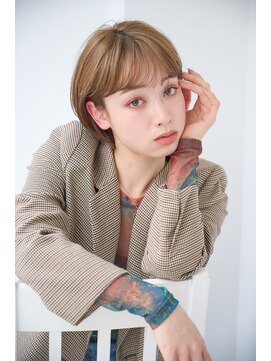 リトル 熊本(little) 耳掛けボブアッシュベージュ