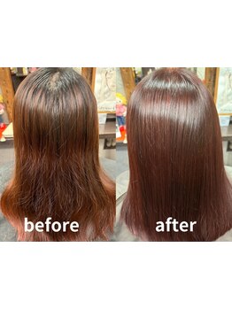 ＜髪への負担を最小限に抑える＞ただクセを伸ばすだけでなく柔らかく、ナチュラルなストレートに◎