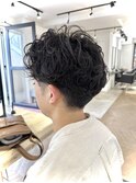 波巻きパーマメンズツイストスパイラルパーマツーブロック