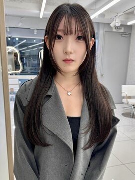エジョン 幡ヶ谷店(Aejon) 韓国ヘア顔まわりグレージュカラーブリーチ無し髪質改善