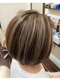 白髪ぼかしハイライト