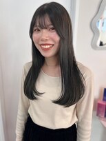 パーク 福岡天神西通り店(parc)&nbsp;ダークグレージュ 透明感カラー 艶髪 顔周りカット ストレート