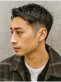 アップバング短髪パーマツーブロック束感モテる黒髪清潔感