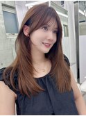 ミルクティーベージュ　ハッシュカット　レイヤーカット