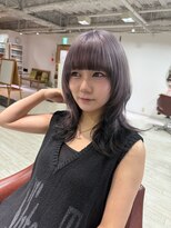 ビードロ 吉祥寺店(vi dro)&nbsp;【お客様スタイル】ロングウルフ×ラベンダー×裾カラーブラック