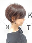 大人ショート/縮毛矯正/学割U24/ブルーカラー/くすみベージュ