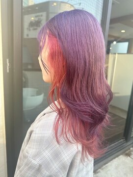 アオク(AOKU) インナーカラー　×  ピンク