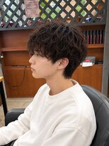 ジェットブラックキューサンロク(JET BLACK 936)&nbsp;シャドウパーマ×眉デザイン