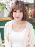 大人ガーリー小顔ボブくせ毛カットb浦和20代30代40代