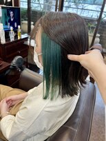 キャラ 池袋本店(CHARA)&nbsp;大人かわいい！インナーグリーン【インナーカラー】