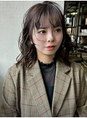 【 ウォームブラウン × ミディアムパーマ 】浅野美紀