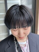 ヘアーメイクオズ(hair make O/S) ハイライトカラーブルー_ストレート/グレーベージュ