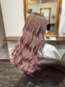 フリーク 石岡店(FREAK) アンブレラカラー【ベージュ×ピンク】