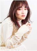 【湯田】ミディアムレイヤーピンクイヤリングカラー