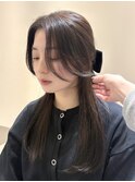 韓国風センター分けバング
