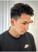 オールバック　フェード　パーマ　ショート