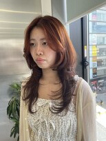 ゴウトゥデイシェアサロン 町田店(GO TODAY SHAiRE SALON)&nbsp;ブリーチなしオレンジ×レイヤー【町田】