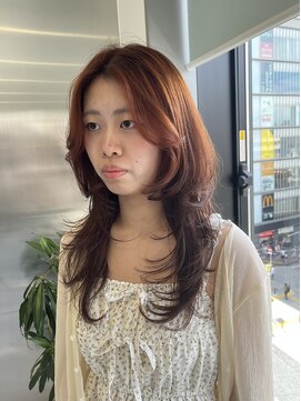 ゴウトゥデイシェアサロン 町田店(GO TODAY SHAiRE SALON) ブリーチなしオレンジ×レイヤー【町田】