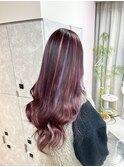 心斎橋プルエクステプルシールメッシュ紫パープルカラー