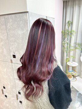ガルボヘアー 心斎橋店(garbohair) 心斎橋プルエクステプルシールメッシュ紫パープルカラー