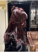 ブリーチなしボルドーカラー