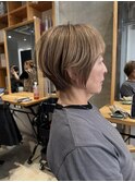 ◇可愛い40代50代60代ショートボブ丸みショート白髪ぼかし