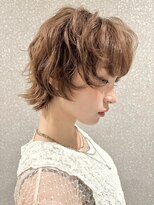 ピークス 渋谷店(Peaks) ミルクティーベージュ/レイヤーボブ/韓国巻き/顔周りカット