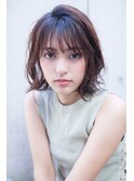 『AUSTIN』ダブルバング小顔ブランジュ×外ハネバブ