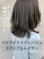 スイート ヘアデザイン(Suite HAIR DESIGN)&nbsp;暗髪でも透明感☆グレージュハイライト