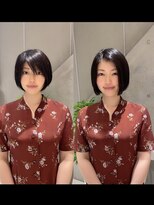 アフィーロ(ACHFILO)&nbsp;前髪エクステ20代30代大人女子　ココアブラウン切りっぱなしボブ