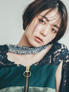 フォト 新宿(foto) グレーベージュ前髪パーマレイヤーカットダブルカラー髪質改善