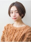 大人可愛い抜け感前髪なしショート