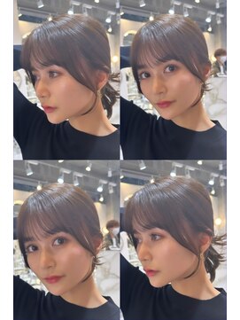 シーシンジュク 新宿南口(Sea shinjuku) ブリーチ無しグレージュ×顔まわりレイヤーカット髪質改善/新宿