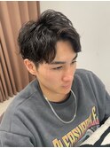 センター分け/メンズパーマ/刈り上げ