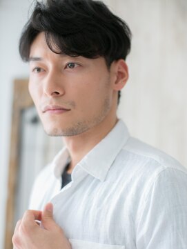 モッズヘアー メン 戸田公園店(mod's hair men) かき上げブラックカルマパーマ刈り上げクロップg戸田公園