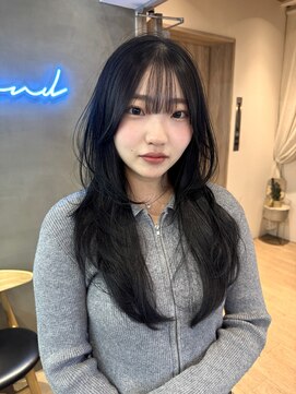 ロンドアジュール 横浜(Lond azur) ミディアムレイヤーカット/レイヤー/顔周り/韓国/髪質改善/横浜