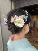 卒業式　成人式　アップスタイル　着付け　シニヨンスタイル