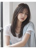 セミロング20代30代ストレートレイヤー前髪なし前髪あり池袋