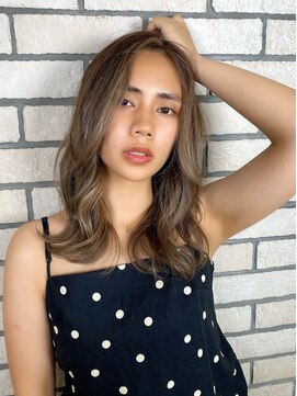 レア 渋谷(Le'a) 【Le'a渋谷Jo】外国人風_ヘーゼルベージュ_かきあげロング