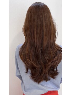 シェノン 西梅田(CHAINON) 韓国似合わせカット、くびれオレンジブラウン、レイヤーカット＊