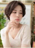 くせ毛風マッシュパーマ前髪なしショートTa3川口30代40代50代!