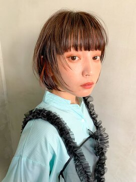 テトヘアー(teto hair) インナーカラー、ペールピンク、イヤリングカラー、ボブ