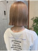 #切りっぱなしボブ#デザインカラー#シルキーベージュ