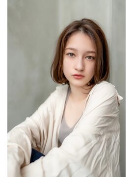 ケアリー 調布(Carelly) 大人かわいい前髪セシルカットココアブラウンフリンジウェーブ