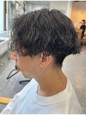 波巻きパーマメンズパーマメンズヘアツーブロックツイストパーマ