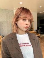 Say.黒髪ボブルフネビージュ小顔ワンレンピンクベージュボブ原宿