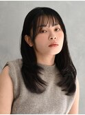 王道レイヤーストレートヘア