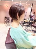  *滝田*似合わせ小顔フェザーショートボブカットマロンブラウン